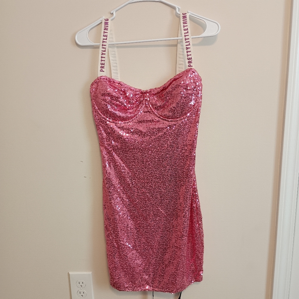 Pretty Little Thing Pink sequin dress